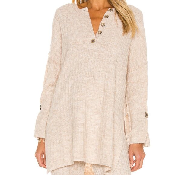 Free People Sweaters - Free People New Around the Clock Pullover Ribbed Knit Sweater in Oatmeal Size XS